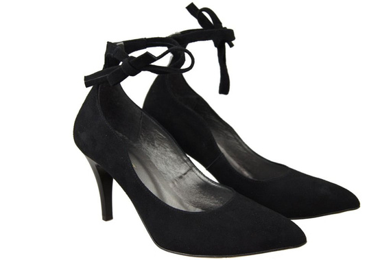 Dámské boty Semišové kožené lodičky Black 983 ElitaBut