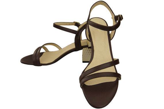 Dámská obuv Chocolate Natural Leather 197 Smyslně odhalující sandály na nohy ElitaBut