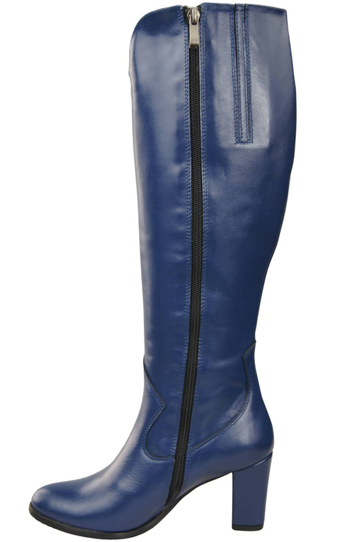 Stylová dámská obuv Navy Blue Stiletto Boots Natural Leather 211 ElitaBut