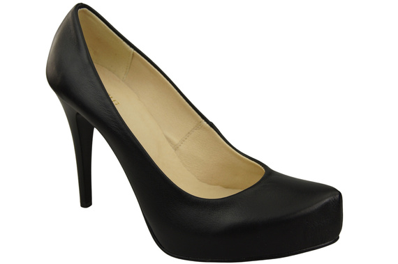 Dámská obuv Černé lodičky Stiletto z přírodní kůže 205 ElitaBut