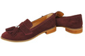 Dámská obuv Mokasyny Přírodní kůže Velour Maroon 134 ElitaBut