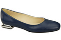 Plochá dámská obuv Navy Blue Decorative Heel Natural leather 209 ElitaBut