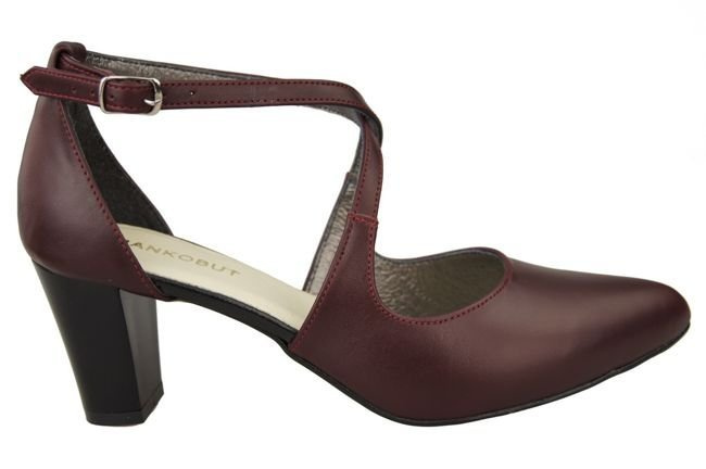 Dámská obuv Sandály s nízkým podpatkem Maroon Natural Leather 102 ElitaBut