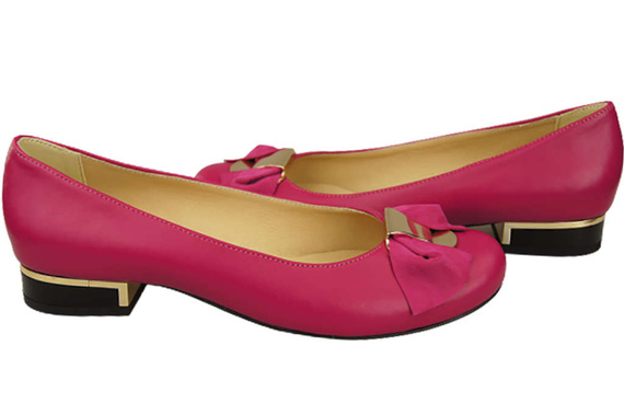 Dámské baleríny Přírodní kůže Fialová 894 ElitaBut