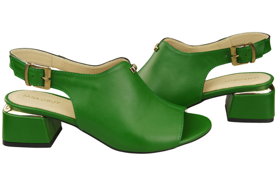 Dámská obuv Sandály Zelená zlatá přezka Přírodní kůže 198 ElitaBut