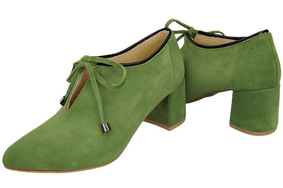 Dámská obuv Pistachio Half Boots Natural Velour Leather 183 ElitaBut