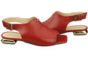 Pohodlná dámská obuv Červené sandály Plochý zlatý podpatek Přírodní kůže 207 ElitaBut