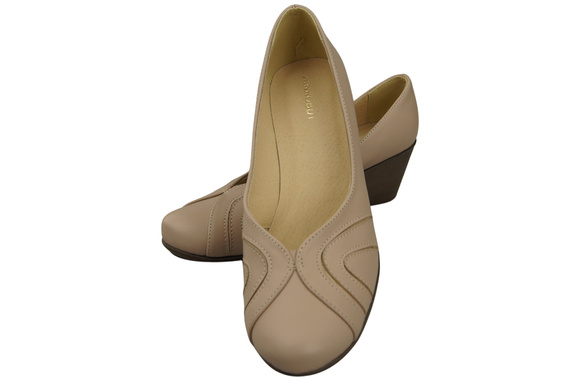 Cappuccino Light Dámské kožené boty Natural 828 ElitaBut