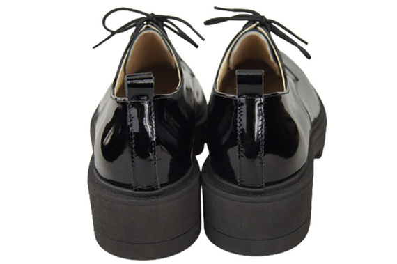 Obuv Dámské šněrovací boty Černá lesklá přírodní kůže Lakovaná 180 ElitaBut