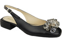Dámská obuv Černé sandály s krystaly Přírodní kůže 215 ElitaBut
