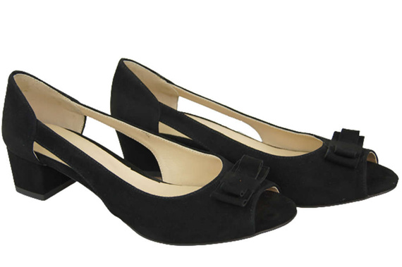 Dámská obuv Černé semišové sandály z přírodní kůže 145 Z ElitaBut