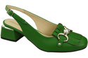 Dámská obuv Zelené sandály zdobené třásněmi Přírodní kůže 208 ElitaBut