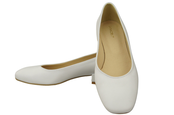 Pohodlná dámská obuv White Flats Natural Leather 204 ElitaBut