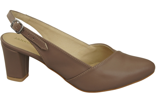 Dámská obuv Sandály Cappuccino Dark on Stiletto Natural Leather 217 ElitaBut