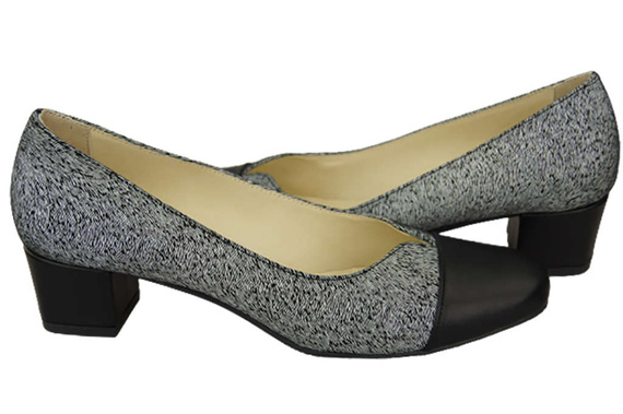 Dámská obuv Lodičky z přírodní kůže 164 Black - White ElitaBut