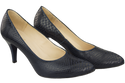 Dámská obuv Navy blue pumps Snake motif Natural leather 150 ElitaBut