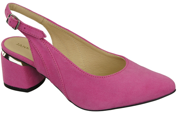 Dámské sandály z přírodní semišové kůže Fuchsiová Elegance a pohodlí 196 Od ElitaBut