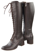 Dámské kozačky Chocolate lace-up z přírodní kůže 595 ElitaBut