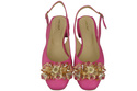 Dámská obuv Fuchsiové sandály s krystaly Přírodní kůže 215 ElitaBut