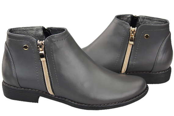 Jarní dámská obuv Kozačky z přírodní kůže Graphite 872 ElitaBut