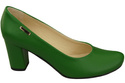 Obuv Classic Dámské zelené kožené lodičky Almond Nose 201 ElitaBut