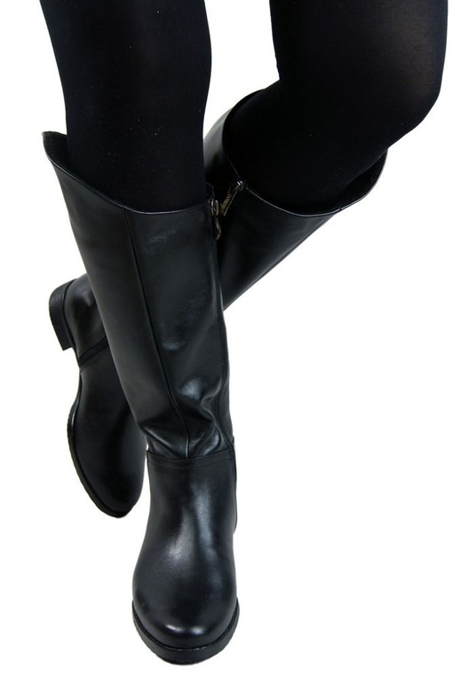 Obuv Dámské kozačky Přírodní kůže124 Černá ElitaBut