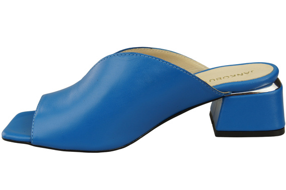 Dámské žabky na podpatku Modrá přírodní kůže 210 ElitaBut