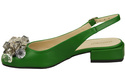 Dámská obuv Zelené sandály s krystaly Přírodní kůže 215 ElitaBut