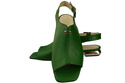 Pohodlná dámská obuv Sandály zelené Plochý zlatý podpatek Přírodní kůže 207 ElitaBut