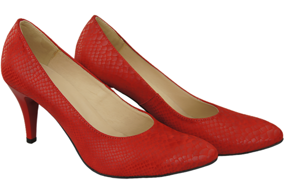 Dámská obuv Červené lodičky Hadí motiv Přírodní kůže 150 ElitaBut