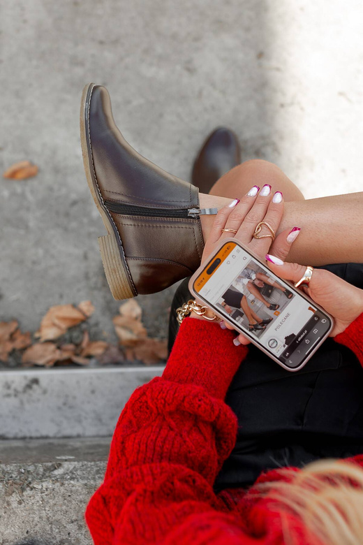 Dámská obuv Dámské zateplené kozačky z přírodní kůže 872 s Elitabutem