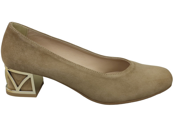 Pohodlné dámské boty Olive lodičky s ozdobným podpatkem Přírodní semišová kůže 219 Od ElitaBut