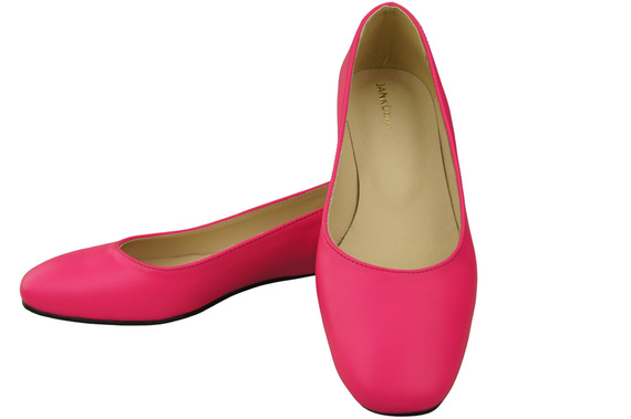 Dámské lodičky Dámské lodičky neonově růžové s ozdobným podpatkem Přírodní kůže 209 ElitaBut