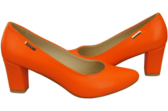 Klasické hladké dámské boty Pumpkinkin Orange in Natural Leather 213 ElitaBut