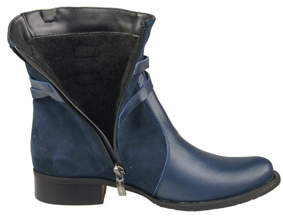 Dámská obuv Přírodní kožené kozačky Námořnická modrá 885 ElitaBut