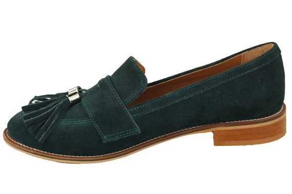 Dámské mokasíny z přírodní kůže Velour Malachite 134 ElitaBut