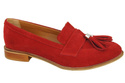 Dámské mokasíny z přírodní kůže Velour Red 134 ElitaBut