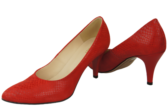 Dámská obuv Červené lodičky Hadí motiv Přírodní kůže 150 ElitaBut