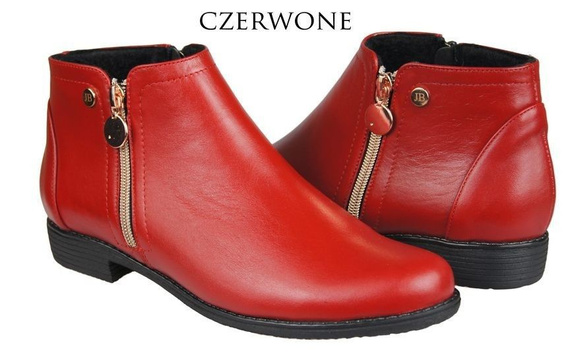 Jarní dámské boty z přírodní kůže Červená 872 ElitaBut