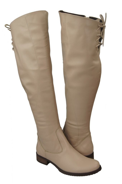 Dámské kozačky Cappuccino Bright Musketeers nad kolena Přírodní kůže 121 ElitaBut