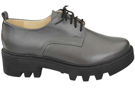 Obuv Dámské šněrovací polobotky Graphite leather Natural 180 ElitaBut