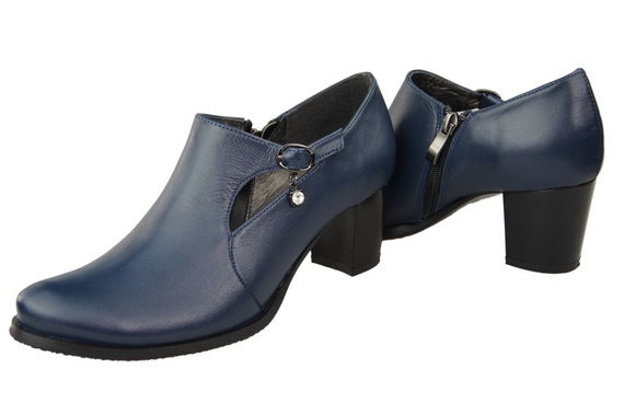 Dámské boty z přírodní kůže Navy blue 109 ElitaBut
