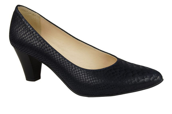 Dámská obuv Dámské kožené lodičky s motivem šupin námořnická modř 927 ElitaBut