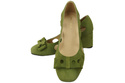 Dámská obuv Pistachio Natural Leather Suede pumps 182 ElitaBut