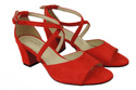 Dámská obuv Červené semišové kožené sandály 111 ElitaBut