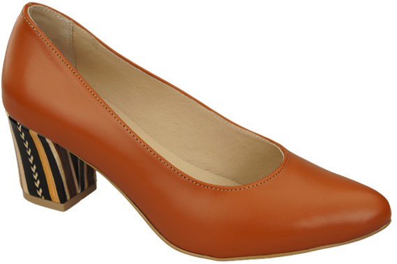 Dámská obuv Červené lodičky z přírodní kůže s ozdobným podpatkem 158 ElitaBut