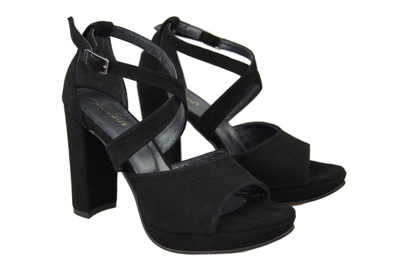 Dámské sandály z černé přírodní kůže 114 ElitaBut