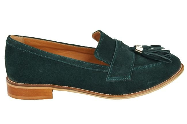 Dámské mokasíny z přírodní kůže Velour Malachite 134 ElitaBut