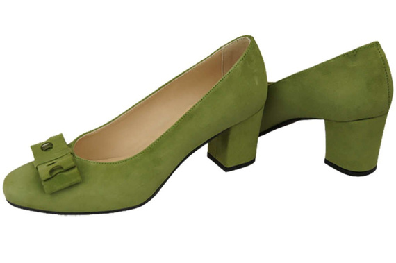 Dámská obuv Pistachio Natural Leather Suede pumps 163 ElitaBut