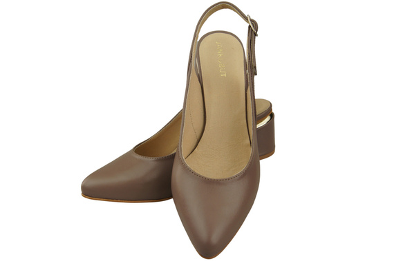 Dámská obuv Sandály Cappuccino Dark Natural Leather 196 ElitaBut